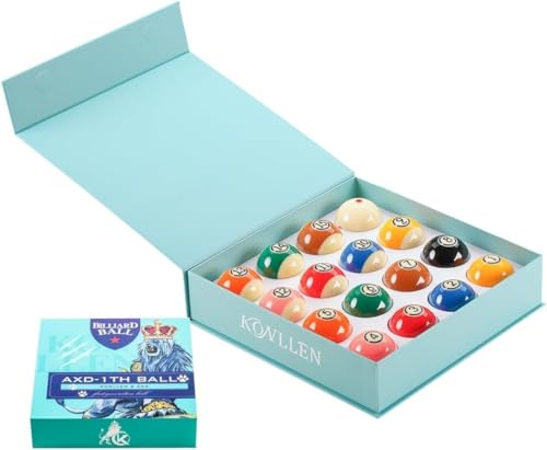 KONLLEN Phenolic Resin Billiard Balls Set 2-1/4" Regulation Size Tournament Pool Balls Set Pool Table Accessories - color: AXD-1TH