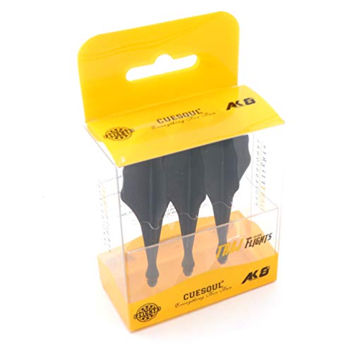 CUESOUL TRAJ AK8 New Integrated Dart Flights and Shafts Wave Shape,Very Slim Dart Flight 3 Sets - color: Wave Shape-Black