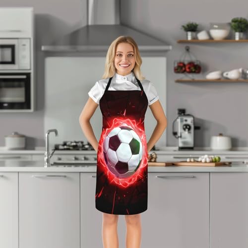 Manfei Volleyball Kids Kitchen Apron - color: Black Red