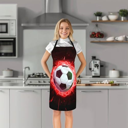 Manfei Volleyball Kids Kitchen Apron - color: Black Red