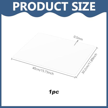 AHANDMAKER 11.9"x 15.7" Table Protector Clear Plastic Desk Pad Mat Under Desk Casters Mats Clear Waterproof Dining Table Cover for Small Spaces Hardwood Floor Kitchen Carpet