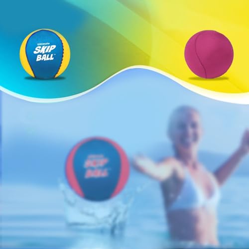 Activ Life The Ultimate Water Skip Balls, Water Bouncing Ball for Swimming Pool, Beach Toys for Friends, Family, Kids and Adults - style: Yellow/Cyan