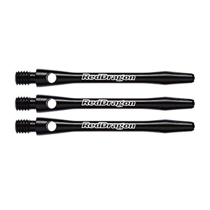 RED DRAGON Aluminum Dart Shafts - Laser-Etched Replacement Stems for Durable Flight Support & Balanced Throw Control - 12 Shafts (4 Sets)