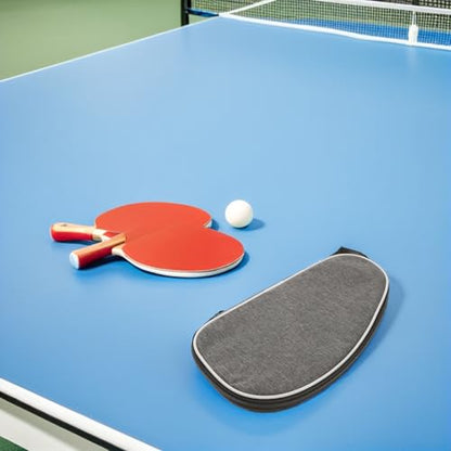 Ciieeo 2pcs Table Tennis Racket Storage Bag with Paddle Cover and Ball Holder, Portable Grey Shell Case for Ping Pong Paddle Protection and Sports Travel Organizer