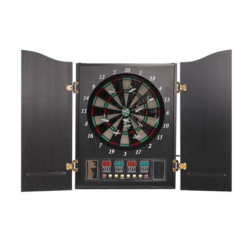 Electronic Dart Board Cabinet Set, Electric Digital Dart Boards with LED Electric Digital Dart Boards, 27 Games 243 Variations & 16-Player for Offices, Gardens, Party Rooms, Pubs