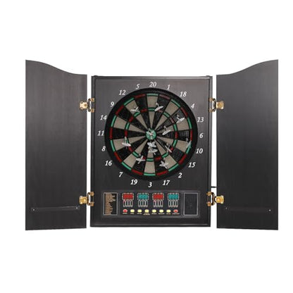 Dartboard and Cabinet Sets,Professional Sports Regulation Size Dartboard,Bullseye Metal Radial Spider Wire Compressed Sisal Board for Entertainment