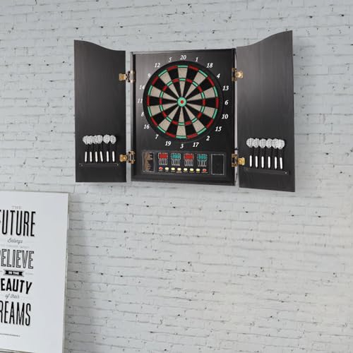 Electronic Dart Board, Soft Tip Dartboard Set, Digital Electric Dart Boards with Colorful LED,Dartboard Cabinet