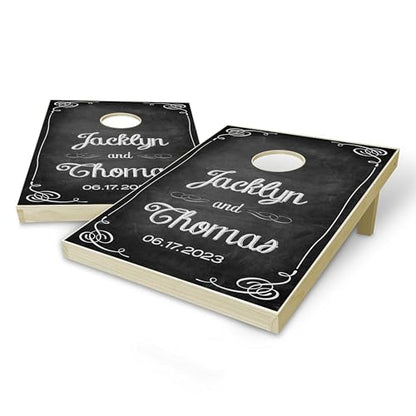 Customized Solid Wood Tailgate Cornhole Set 3 Feet x 2 Feet Includes Set of 8 Bags and Carrying Case with Optional Scorekeeper and Lamination