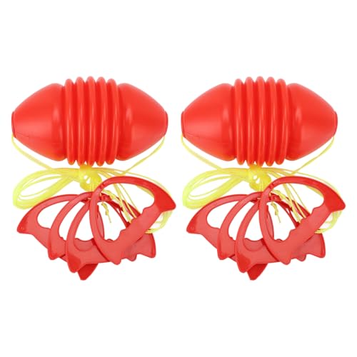 Dioche Sliding Zoom Ball Double Player Fun Interactive Bilateral Coordination Fitness Game Toy for Outdoor Play and Exercise Red Plastic