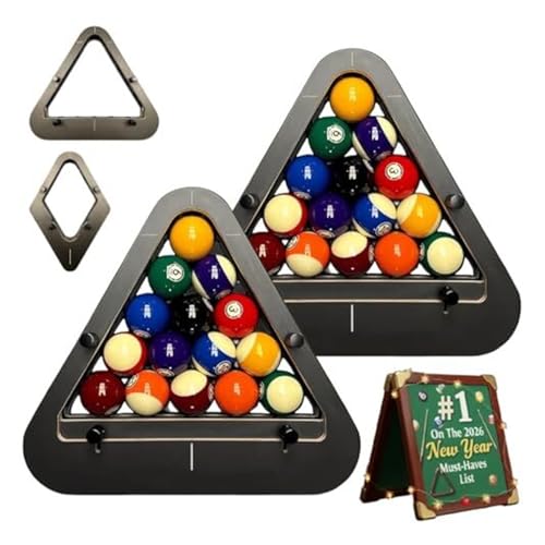 Premium Durable Solid Hardwood Billiard Rack Set, Heavy Duty Triangle & Diamond Racks for 8-Ball & 9-Ball, Tight Gap-Free Fit, Essential Billiards Accessories - color: 8-ball2