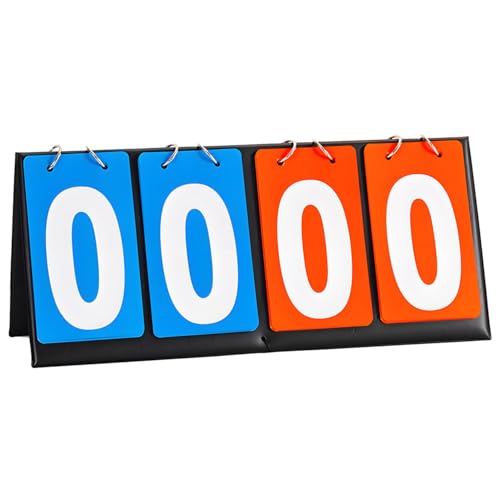 TsuvyXeg Scoreboard Score Flipper Flip Score Keeper Portable Table Top Waterproof Score Cards 4 Digit Counter for Basketball Tennis Soccer Volleyball Sports