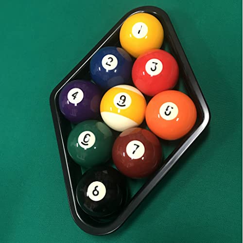 OKKO Billiard Pool Table Plastic 9 Ball Diamond Rack Black for Standard 2 ¼” Pool Balls