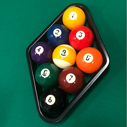 OKKO Billiard Pool Table Plastic 9 Ball Diamond Rack Black for Standard 2 ¼” Pool Balls