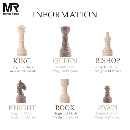 Marble Chess Set 15" Inches Verona & Oceanic with Storage Box and 2 Extra Queen Handmade Classic Board Games for Adults, Luxury Marble Chess Board & Chess Pieces for Gifts - color: Verona & Oceanic