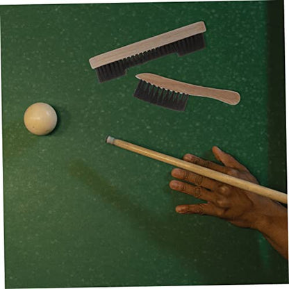 Kisangel 2pcs Pool Table Brush for Felt Billiards Chalk Snooker Cleaner Rail Brush Set Pool Table Cleaning