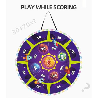 Light Up Dart Board for Kids | Large 29" Shooting Game with 2 Toy Guns & 20 Soft Foam Bullets | Game Room Dartboard | Indoor & Outdoor Wall Games | Holiday & Birthday Gift for Boys & Girls 5+ Yrs Old