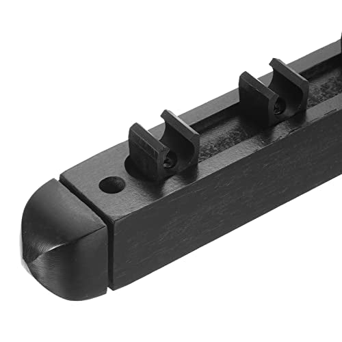 PATIKIL Pool Cue Rack, 1Pair Wooden Billiard Cue Stick Rack Wall Mounted Cue Stick Holder Holds 8 Cue for Billiard Pool Players, Black