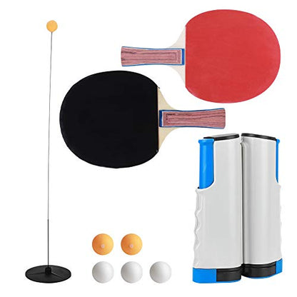 RiToEasysports Portable Table Tennis Net Set, Durable Retractable Training Set for All Ages, ABS Material, IndoorOutdoor Fun