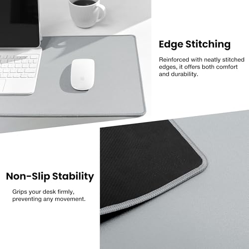 ALOANES Waterproof Mouse Pad with Durable Stitched Edge, Gaming Keyboard, Non-Slip Rubber Base Mouse Mat, Extended Desk pad for Gamer, Office& Home, Gray Mousepad 3XL(35.43"x15.74"x0.12") - color: 00- Gray, size: 3XL(35.4" x 15.7")