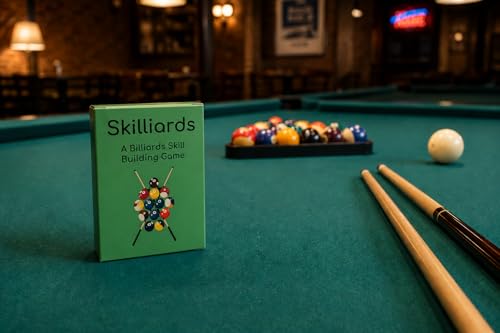 Hickoryville Skilliards Billiards Training Card System - Professional Pool Practice Drills and Skill Building Exercises | Structured Coaching Tool with Progressive Difficulty Levels