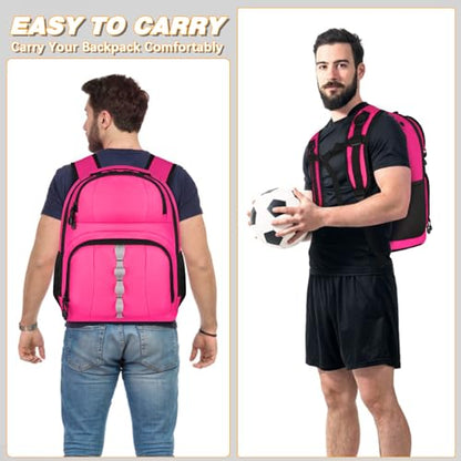 Goloni 2 Ball Bowling Backpack,Bowling Ball Bag with Shoe Compartment & Portective Foam Padded, Fits Shoes Up to US Size 16 - color: Pink