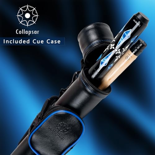 Collapsar CA Pool Stick with 1X1 Hard Case,58" Maple Professional Billiard Cue Stick,19-21 oz Pool Cue Set - color: CA002+Joint Protector+Hard Case, size: 19 ounce