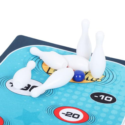 Tabletop Bowling Game Bowling Toy Desktop Set Portable Family Game Mat Indoor Play Strategic Hand Eye Coordination with Anti Slip Plastic Cloth for Kids Teens