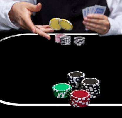 nuveti Poker Mat - 55 x 28inch Non-Slip Poker Table Game Mat - Portable Rubber Waterproof Poker mat for Table 6-8 Player Card Game Anti-Slip Rubber Poker Table Top Layout - color: 55 X 28 Inch Heiwuzuoweikuan