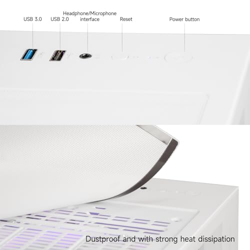 Gaming PC Desktop Computer - Ryzen 5 4500, Radeon RX 6500XT 4GB, 16GB DDR4 RAM, 512GB NVME SSD, Prebuilt Tower for 1080P Casual Gaming, Streaming, School & Home Office (White)