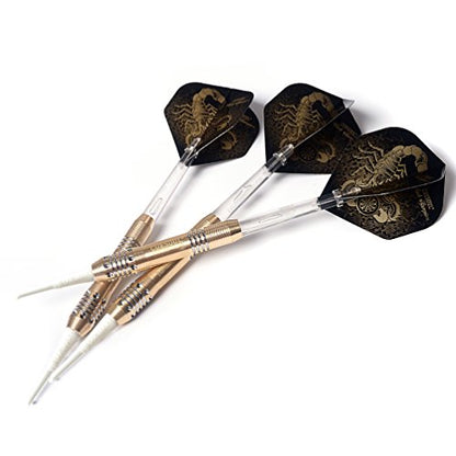 CUESOUL Soft Tip Darts Set Plastic Tip with Dart Case - color: 16g-Brass-Luxury Case-02