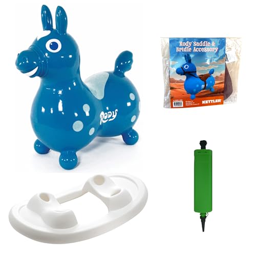Gymnic Rody with Rocking Base and Saddle (Teal Rody & Rocking Base with Saddle) - color: Teal Rody & Rocking Base With Saddle