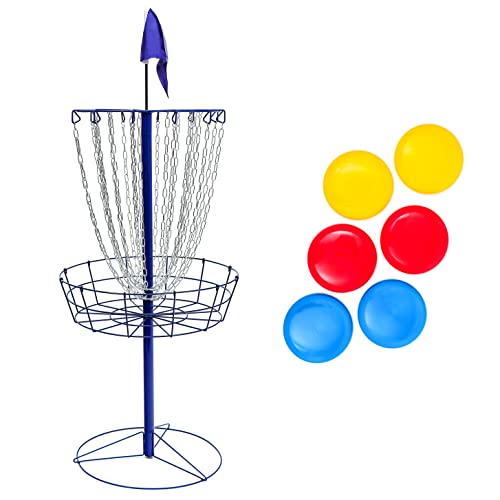 Trademark Innovations Portable Metal Disc Frisbee Golf Goal Set Comes with 6 Discs