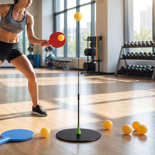 1 Set Hanging Table Tennis Trainer Portable Set with Adjustable Table Tennis Training Equipment for Indoor Solo Practice and Outdoor Recreation