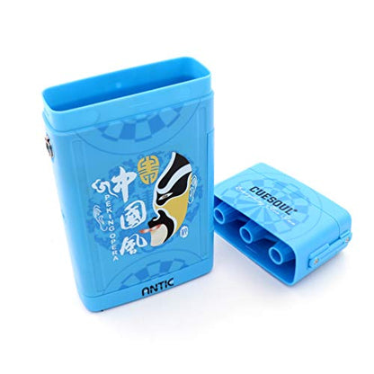 CUESOUL ANTIE Hard Dart Case with Peking Opera Mask Design and Dart Flights Case for Your Choice - color: Dart Case-Blue