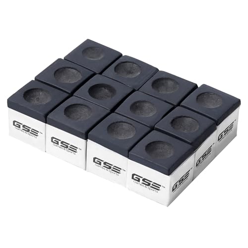 GSE Games & Sports Expert 12-Pack of Billiard/Pool Cue Chalks, Billiard Pool Table Accessories for Home/Tournament Use (6 Colors Available) - color: Black