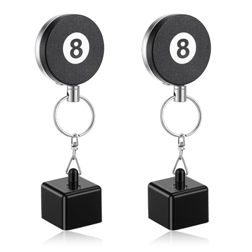 2 Pcs Chalk Holder Pool Billiards - Retractable Cue Chalk Holder Pool with Belt Clip - Snooker Billiards Accessories