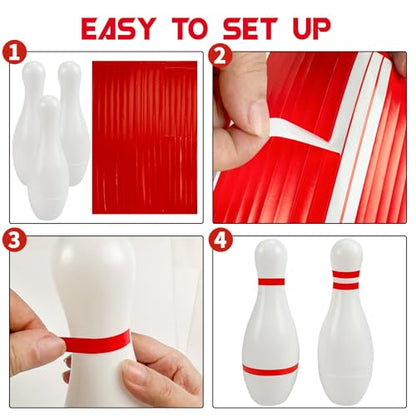 Mini Bowling Set Indoor Outdoor Indoor Bowling Set with Guide Arrow Mat Gold and Silver Medal Backpack Dispensing Suitable for Family Friends Family Party Entertainment
