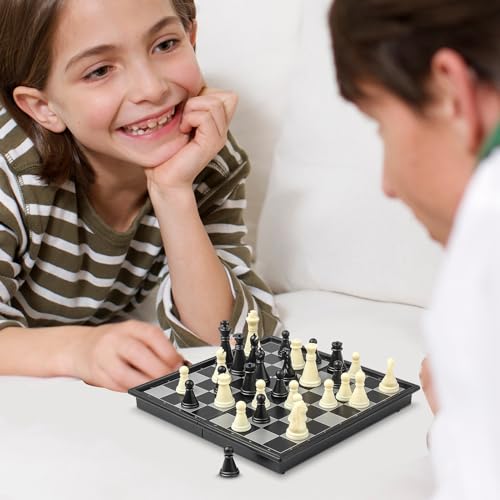 Mini Travel Chess Set Magnetic Vikutu 5.9 Inches Portable Small Folding Chess Board (X-Small)