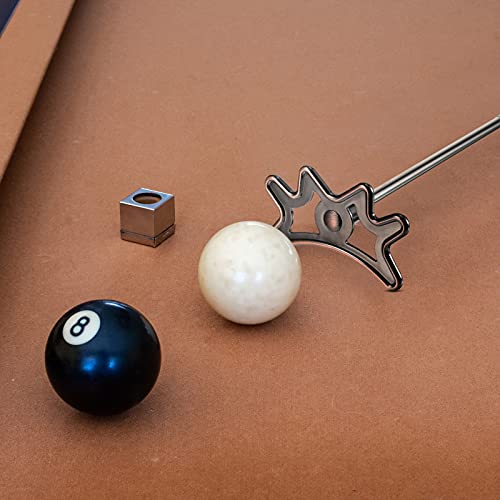 Sumind Retractable Pool Bridge Stick - Adjustable Billiards Cue Bridge with Removable Head, Wooden Handle & 5 Position Slots, Portable Pool Table Accessories for Home, Club & Tournament(Brown) - color: Brown