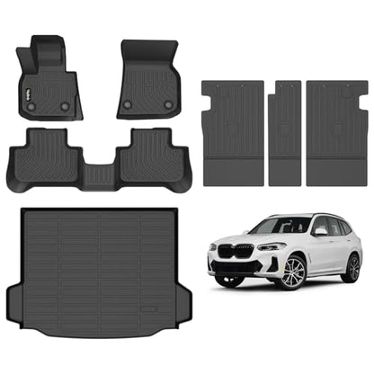 Floor Mats & Cargo Liner Backrest Mat for BMW X3 2018-2024, sDrive30i/xDrive30i/xDrive30e/M40i/M Base/M All Weather Liners Custom Fit Durable Accessories, TPE Material - style: 27|For BMW X3 | 2018-2024 | Backrest Set