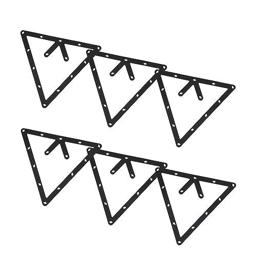 Magic Rack 8 9 10 Ball 57mm, 6Pcs Magic Pool Table Ball Holder, Film Billiards Magic Ball Rack Triangle, Black Billiard Rack Sheet for Pool Halls, Individual, 9.4x9.4in