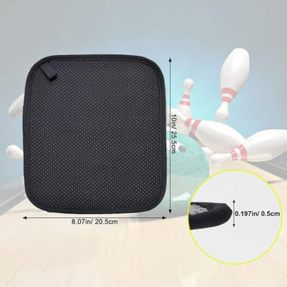 FABULETTA Microfiber Bowling Ball Cleaning Towel with Grip Beads, 10x8 Inch Reusable Pad for Removing Lane Oil and Dirt, Soft Non-Scratch Accessory for Gym(Black) - color: Black