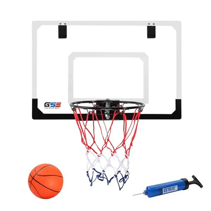 GSE Games & Sports Expert Over-The-Door Basketball Hoop with Basketball & Pump, Wall-Mounted Basketball Hoop Set with Complete Accessories for Home & Office (Several Style Choice) - style: Standard