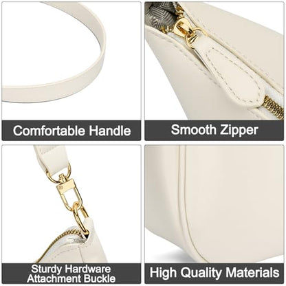 KKXIU Shoulder Bag for Women Cute Hobo Purses and Handbags Retro Clutch Underarm Purse | Cute - color: Beige