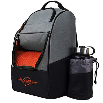 MVP Disc Sports Shuttle Disc Golf Backpack Bag (Choose Your Style and Color) - color: Gray/Orange, style: Without Velcro Side Panel