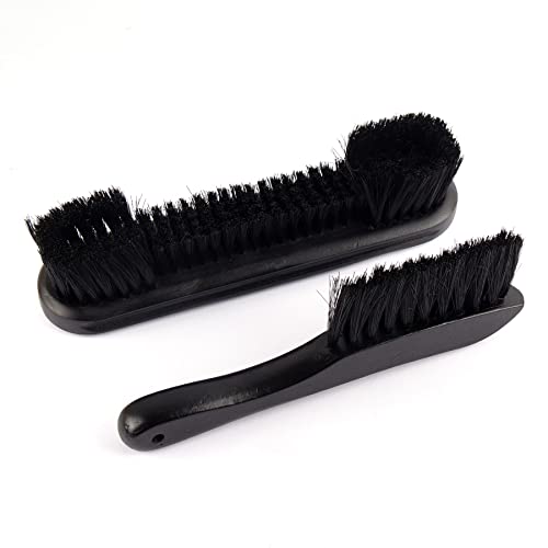 Framendino, Wooden Billiards Pool Table and Rail Brush Set Wood Billiard Cleaner Cleaning Tools Supplies (Black, 2 Pack) - color: Black