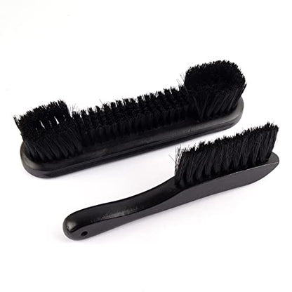 Framendino, Wooden Billiards Pool Table and Rail Brush Set Wood Billiard Cleaner Cleaning Tools Supplies (Black, 2 Pack) - color: Black