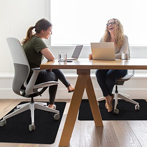 Sycoodeal Office Chair Mat for Hardwood Floor,Office Computer Gaming Chair Mat for Tile Floor,Large Floor Protector Rug,Anti-Slip,Easy to Clean,Carbon-Black (36"x55") - size: 36*55"