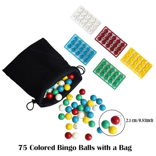 Yuanhe Jumbo Bingo Game Set - 11" Metal Round Cage, 75 Colored Balls, 100 Bingo Cards, 500 Mixed Chips and Master Board for Large Groups, Parties - style: Jumbo Set