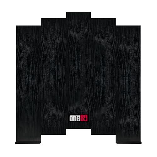 ONE80 Knock-down Dartboard Backboard for A Large Area of Wall Protection Free Combination for Various Set-up Options Wooden Backboard with Black Veins Mounting Kits and Instructions Included Dartboard